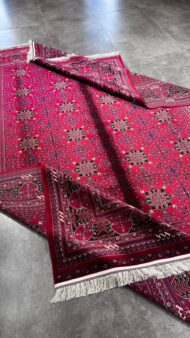 Modal İpek Afgan Desen 8731 Bordo Özel Tezgah Halısı