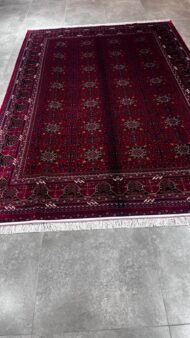Modal İpek Afgan Desen 8731 Bordo Özel Tezgah Halısı - Görsel 3