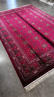 Modal İpek Afgan Desen 8731 Bordo Özel Tezgah Halısı - Görsel 5